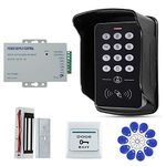 FTSTech Waterproof 125KHz EM-ID Card 1 Door Security Access Control Entry System Full Complete Kit With 60kg Electric Magnetic Lock Rain Cover Exit Button RFID Key