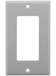 Leviton 80401-GY 1-Gang Decora/GFCI Device Decora Wallplate, Standard Size, Thermoset, Device Mount, Gray