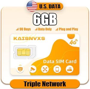 Data SIM Card for Security Cameras - 90 Days 6GB SIM Card Compatible with USA Nationwide 4g LTE Networks for Unlocked GPS Tracker, Hunting Trail Game Cameras,Tablets, Router, IoT Device