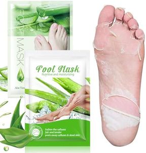 2 Paires Masque Pieds Peeling Exfoliant,Peeling Pied,Talons et Peau Morte Sèche pour des Pieds Doux, Masque Exfoliant pour Pieds, pour Femmes & Hommes (Aloe Vera)