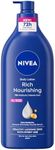 NIVEA Rich Nourishing Body Lotion (625ml), Rich 72H Hydration Moisturiser for Dry Skin Made with Deep Moisture Serum and Almond Oil, Extra Large NIVEA Body Lotion
