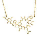 Oxytocin Molecule Necklace - 18k Plated Over Silver Women Jewelry Science Jewelry Unique Jewelry Love Hormone (gold-plated-silver)