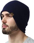 Beanie for Women - Warm Winter Hats for Men, Knit Hat for Cold Weather, Soft Ribbed Beanie Cap & Lightweight Toboggan Hats Navy Blue