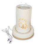 Pure Source India Handcrafted 8.5 inch Ivory White Ceramic Electric Diffuser, Aroma Oil Diffuser, Oil Burner for use in Homes, Offices, Yoga Centre, Spa as Well as Outdoors