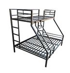 s k grill art Wrought Iron Twin Bunk Bed Without Mattress ((4 x 6.25) + (6 x 6.25) feet, Black Powder Coated)