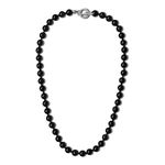 GAVU Toggle Clasp Hand-knotted Black Obsidian Necklace for Men 50cm