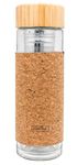NERTHUS FIH 802 Filter 300 ml, Insulated Thanks to its Double Wall, Infuser Bottle, Thermo, Travel Mug, Glass Teapot, 0.30 litres, Metal, Cork