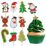 The Twiddlers - 100 Christmas Cupcake Toppers in 10 Assorted Festive Xmas Designs, 7cm - Mini Party Cake Baking Ornaments and Decorations