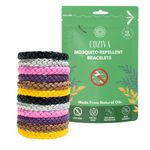 Coziva Mosquito Repellent Bracelet- 12 Pack Adjustable Leather Insect Repellent Bracelets- Deet-Free Natural Anti Mosquito Bands for Adults & Kids- 300 Hour Long Lasting Insect Bug Repellent Bracelet