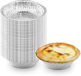 The Baker Celebrations 50 Pack - Aluminum Foil Pot Pie Pans, Heavy Duty Disposable Tins for Baking Mini Pies - Made in USA (5-inch)