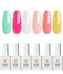 Bolt Bee Gel Nail Polish, Super Glossy Finish, Non-Chipping, Non-Smudging, Quick Drying, Set of 6 (22,43,01,02,108,34)