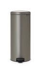 Brabantia NewIcon Pedal Bin 30 L (Platinum) Soft-Closure Kitchen Rubbish Bin with Removable Inner Bucket + Free Bin Bags