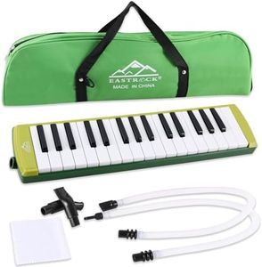 EASTROCK 32 Key Melodica Instrument Air Piano Keyboard Soprano Melodica with 2 Mouthpieces Tube Sets Carrying Bag for Beginners Adults Gift Green