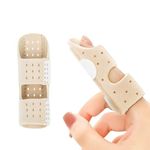CoolShef Finger Splint - Universal Beige Straightener Brace for Broken, Sprained, Trigger Finger, Arthritis & Tendinitis Relief - Thumb Support for Middle, Index, or Ring Finger