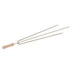 Food From Cyprus Set of 3 Stainless Steel Greek Cypriot Barbecue BBQ Grill Foukou Souvlaki Kebab 3-Prong Skewers with Wooden Handles