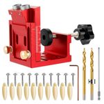 Pocket Hole Jig Tool Kit for Carpentry,Pocket Hole Drill Guide Jig Set for Angled Holes,Portable Wood Pocket Hole Screw Clamp