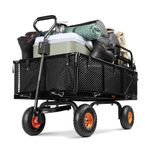 VonHaus Festival Cart on Wheels – Heavy Duty Portable 230L Camping Trolley with 500Kg Weight Capacity – Garden Cart with 360° Rotating & Removable Wheels for Garden, Picnic, Shopping & Fishing