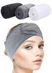 SINLAND Spa Headband for Women 3 Counts Adjustable Makeup Hair Band with Magic Tape,Head Wrap for Face Care Makeup and Sports