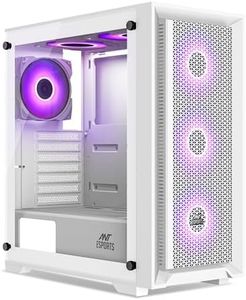 Ant Esports SX7 Mid- Tower Computer Case/Gaming Cabinet - White | Support ATX, Micro-ATX, Mini-ITX | Pre-Installed 3 x 120mm Front Fans