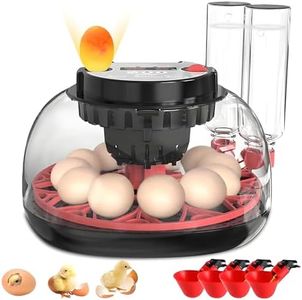 12 Eggs Incubator Automatic Water Refill, Egg Turning, Egg Candler, Temperature&Humidity Control,Quiet Incubator for Hatching Chickens,Ducks,Goose,Quails,Pigeon,Parrot,Bird Eggs for Home Use,Farm,Lab