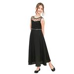 Girls Dress Rhinestone Chiffon Bridesmaid Dance Ball Maxi Gown 10 Years