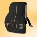 betterhood PosturePro Premium Back Support Cushion for Office Chair and Car Seat | High Density 100% Memory Foam, Cotton Cover | Large Size | Orthopedic Ergonomic Lumbar Backrest for Back Pain (Black)