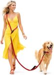 Heelay Hands Free Dog Leash, 8.2ft Multifunctional Crossbody Rope with Explosion-Proof Handle and Adjustable Training Hands Free Leash for Medium Dog Red