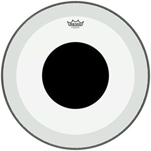 Remo P31322-10 Clear Powerstroke 3 Bass Drum Head - 22-Inch - Black Dot