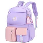 KEBEIXUAN Kids School Bags for Girls, Kawaii Backpack for School Kids Girls Cute Bookbag for 6-15 Years Old