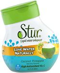 Stur® Coconut and Pineapple - Single Bottle - 20 Servings - Makes Over 4 litres of Drink. High in Vitamin C. All Natural Stevia Water Enhancer. Perfect for tap, Bottled and Sodastream Water.