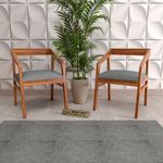 RSFURNITURE Solid Sheesham Wood Arm Chair Set of 2 for Living Room | Armchair for Outdoor & Balcony | Two Seater Sofa Chair | Dining Chair | Rosewood, Natural Finish