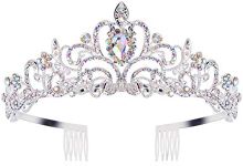 Didder Crystal AB Rhinestones Tiaras and Crowns for Women Headband Princess Elegant The Crowns for Women Tiaras and Crowns for Women with Comb Birthday Crowns for Women Tiaras for girls