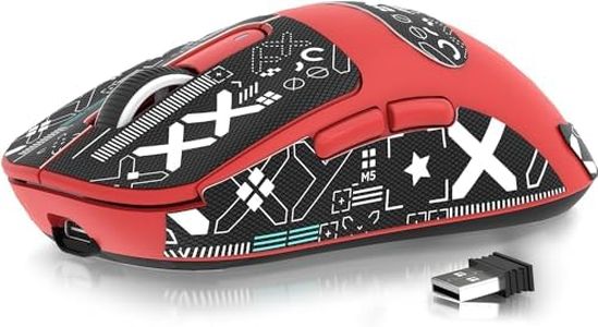 MANBASNAKE Wireless Gaming Mouse + Griptape, 49g Triple Mode Ergonomic Computer Mouse, PAW3395 26K DPI Sensor, 200h Battery Life, Programmable Buttons, Gaming Accessories for PC/Laptop/Mac