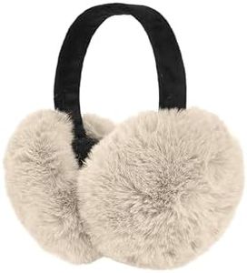 NF NITZSCHE fashion - Ear Muffs for Women - Foldable - Plush - Ear Warmers for Autumn and Winter - One Size - with Headband - Comfortable - Colours: Camel and Rose, White, One size