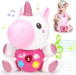 Toyzey Musical Unicorn Toys for 1 2 3 Year Old Girls, Baby Toys 6 9 12 Months Unicorn Gifts for Girls Age 1 2 3 Tummy Time Soft Toys Baby Girls Gifts 6-12 Months Montessori Toys for 1 Year Old Girls