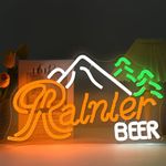 Rainier Beer Neon Sign Led Beer Neon Sign for wall decor Dimmable Neon Light Signs Bar Neon Signs Led Business Signs for Man Cave Home Bar Hotel Pub Birthday Party Decoration Gift