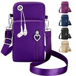 Phone Bags for Women Crossbody, Nylon Crossbody Phone Bag Mobile Phone Pouch with Long Strap, Ladies Cell Phone Crossbody Bag Small Shoulder Bag with Zip Coin Purse Wallet Birthday Christmas Gifts