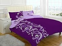 Artistic Fashionista Luxury & Modern JACOB Duvet/Quilt Cover & Pillowcases Bedding Set - Printed Range (Double, Plum/Lilac)