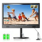 Desobry 19 Inch 1080p Portable TV, Small TV with Antenna, Built-in rechargeable battery, 12V TV With adjustable base for home entertainment, travel and outdoor use, HDMI AV USB Input