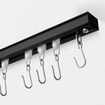 SOMINS Ceiling Curtain Track, Curtain Track Ceiling Mount, Room Divider Curtain Track, Ceiling Curtain Track, Curtain Rail, Ceiling Track for Curtains with Roller Hooks for 9ft - 12ft (Black)