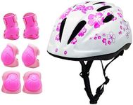 Girls Helmet and Knee Pads for Toddler Ages 3 to 10 Years Old Boys Girls Cycling Skating Scooter Helmet