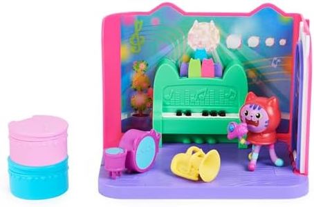 Gabby’s Dollhouse, Groovy Music Room with Daniel James Catnip Figure, 2 Accessories, 2 Furniture Pieces and 2 Deliveries, Kids Toys for Ages 3 and up