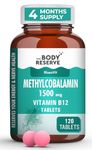 THE BODY RESERVE Vitamin B12 Tablets 1500 mcg as Methylcobalamin Vitamin B12 Supplements for Men & Women -120 Veg tablets (4 Months Supply Pack)