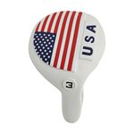 PGM Golf Head Cover 4pcs or 1pc Drivers Fairway Woods Hybrid Golf Club Cover with No. Pins Fit Oversized Right Handed Easy on Off Extra Club Protection Washable Cover for All Brands (USA Flag #3)