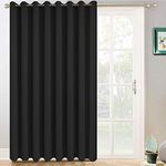 Yakamok Sliding Door Insulated Curtain,Room Divider Curtain, Vertical Blinds for Dinding Room with Grommet TopRoom Darkening Wide Blackout Patio Door Curtain Panel(Black, 100 by 96 Inches,1 Panel)