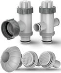 OOLHACKER Pool Filter Part Kit Set (Plunger Valve, Split Hose Plunger Valve, 1 ¼ Inch Pool Outlet Strainer, Large Inlet Nozzle Set)