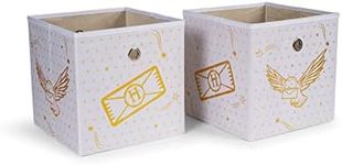 Harry Potter Hedwig 11-Inch Storage Bin Cube Organizers | Set of 2, White, RBF-16685-C