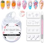 Makartt Solid Gel Builder Mini Kit for 3D Scupting DIY - 15ML 4 in 1 Nail Extension Gel,4 pcs Silicone Molds,1 Sculpting Brush,UV Glue for Acrylic Nails Rhinestones Gel Molding Manicure Hard Gel Kit