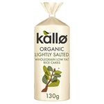 Kallo Organic Lightly Salted Rice Cakes, Wholegrain Slices, Low Fat Healthy Snacks, Vegan Friendly, Gluten Free & Sugar Free with No Artificial Colours or Flavours, Multi Pack – 12 x 130g