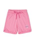 Jockey AG07 Girl's Super Combed Cotton Rich Relaxed Fit Graphic Printed Curved Hem Styled Shorts with Side Pockets_Pink Carnation_3-4 Yrs